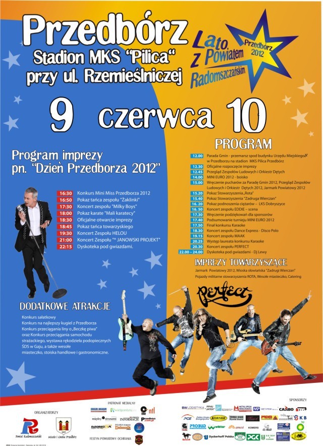 Plakat Dnia Przedborza i festynu Lato z Powiatem