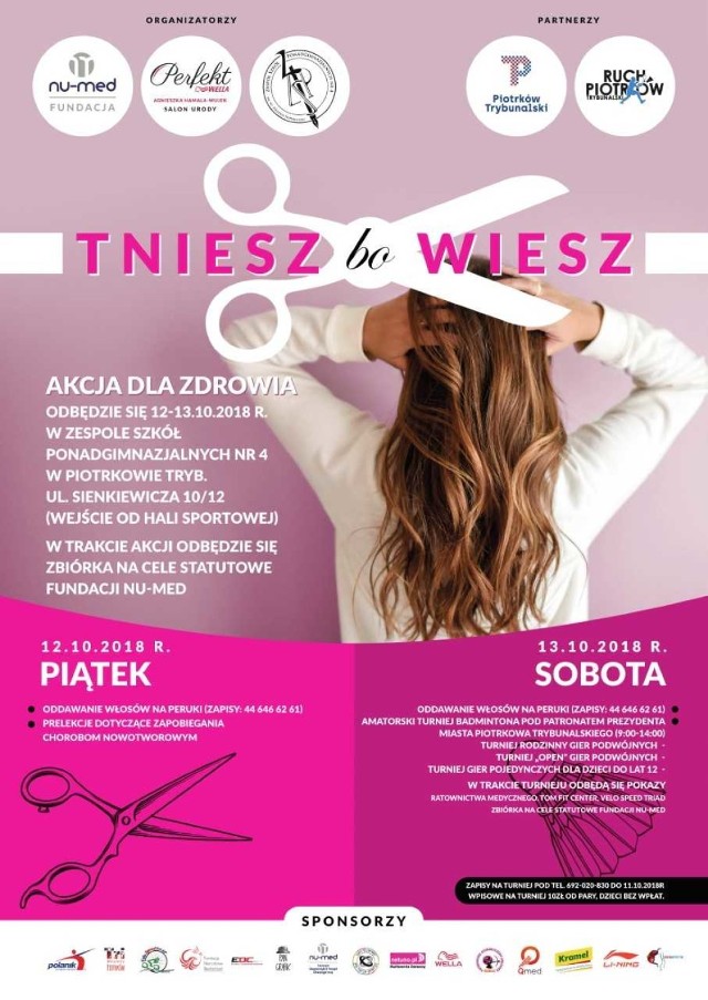 Tniesz bo Wiesz - zbiórka włosów w Piotrkowie na rzecz podopiecznych Fundacji Rak&Roll