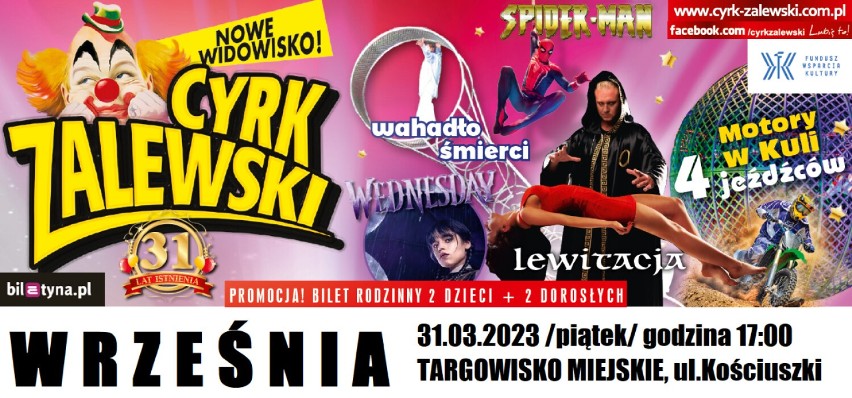 Cyrk Zalewski wystąpi jeszcze w marcu w Gnieźnie i Wrześni