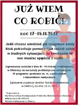 Szkoła w Oleśnicy organizuje nocne warsztaty edukacyjne pod hasłem "Już wiem co robić"