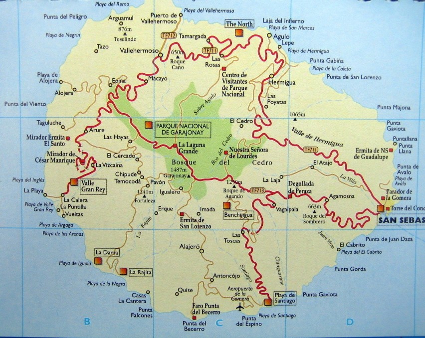 Mapa wyspy La Gomera.Fot. Isabella Degen