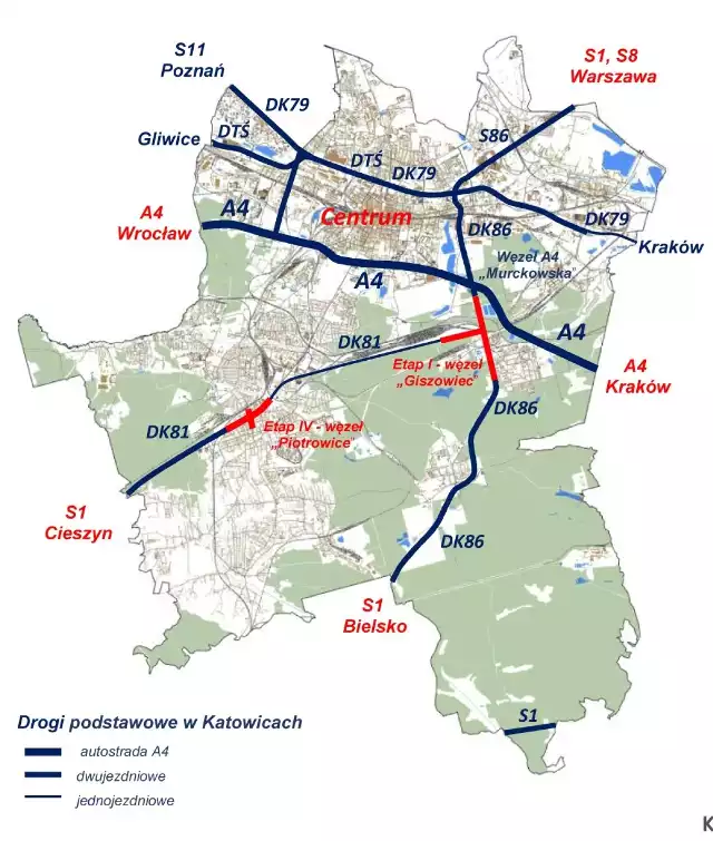 Osiem firm złożyło oferty w przetargu na przebudowę węzła Giszowiec, czyli rozbudowę i przebudowę dwóch odcinków dróg krajowych nr 81 (ul. 73 Pułku Piechoty) i 86 (ul. Pszczyńska) o łącznej długości 3,62 km