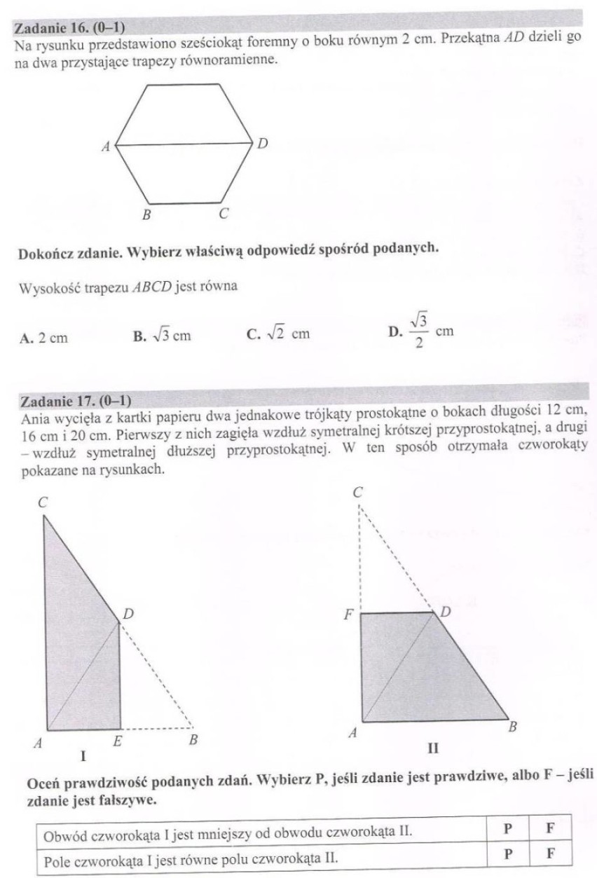 Egzamin Gimnazjalny 2015 arkusze matematyka