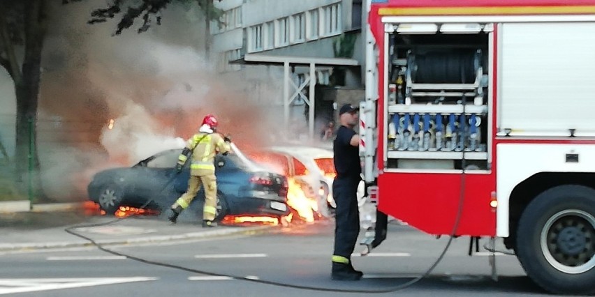 Pożar przy skrzyżowaniu ul. Zachodniej i Lubińskiej na...
