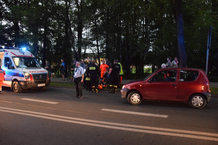 Pijany rowerzysta uderzył w samochód na ulicy Gliwickiej
