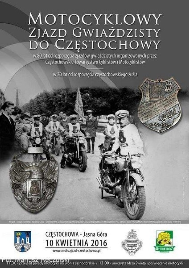 Plakat Motocyklowego Zjazdu Gwiaździstego do Częstochowy.
Fot. Mariusz Reczulski
