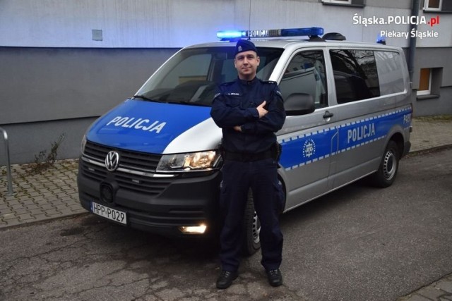 Mł. asp. Leszek Brylski w policji służy od 15 lat. Od 9 jest związany z KMP w Piekarach Śląskich.