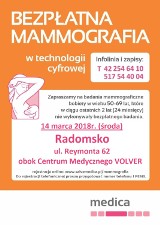 Bezpłatne badania mammograficzne w Radomsku  