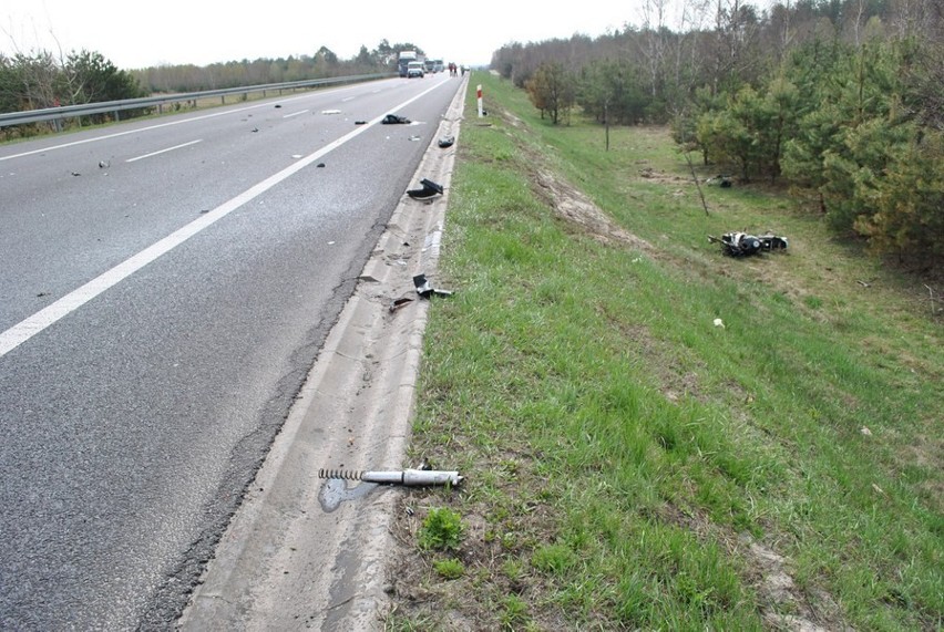 Wypadek motocyklisty na obwodnicy Lubartowa. ZDJĘCIA