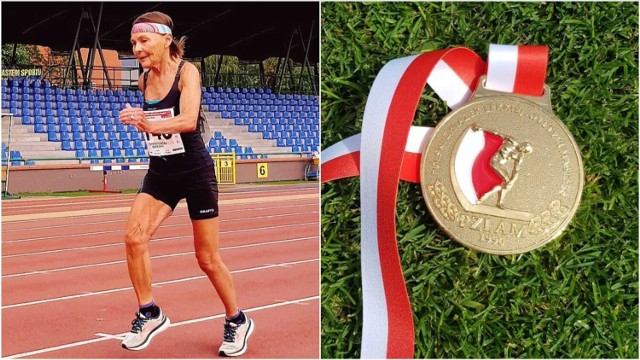 Barbara Prymakowska dystans 10 kilometrów czyli 25 okrążeń, każde po 400 metrów pokonała w 58 minut