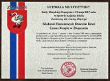 Klub HDK Cenne Krople  "Zasłużony dla Gminy Zbąszyń" 