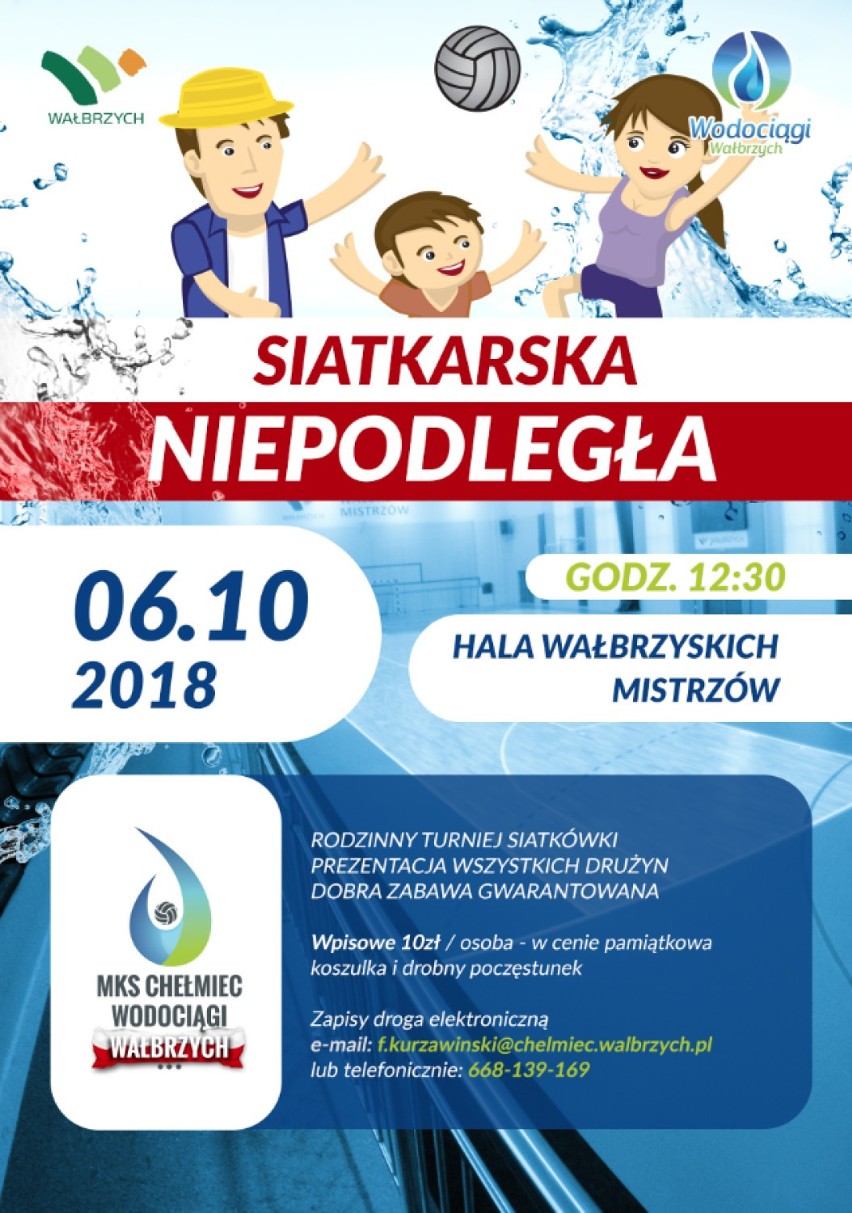 W Wałbrzychu w sobotę „Siatkarska Niepodległa” – rodzinny turniej siatkówki organizowany przez Chełmiec Wodociągii