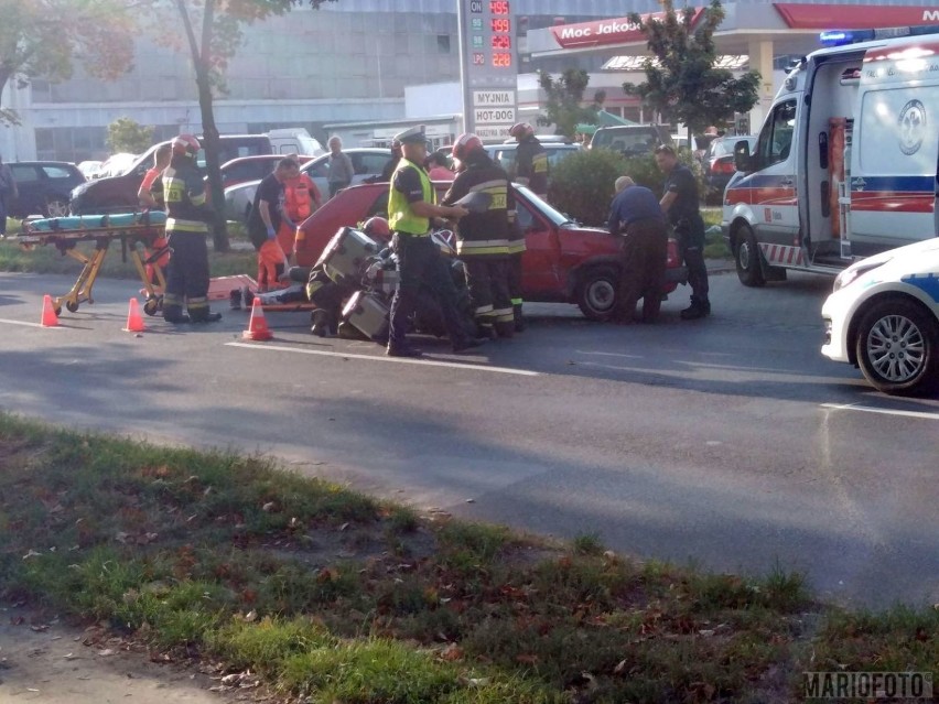 Motocyklista ranny w wypadku w centrum Brzegu [zdjęcia]