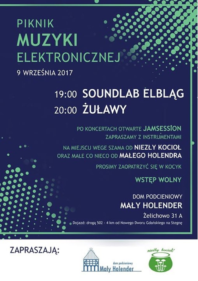 Gmina Nowy Dwór Gdański. W sobotę, 9 września przy domu podcieniowym “Mały Holender” w Żelichowie/Cyganku odbędzie się piknik muzyki elektronicznej.