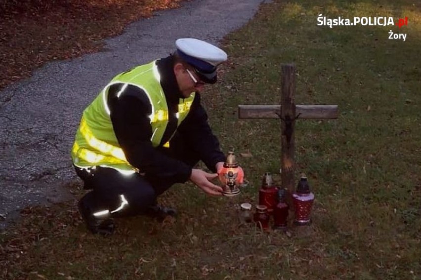 Policjanci z Żor uczcili pamięć ofiar wypadków drogowych ZDJĘCIA