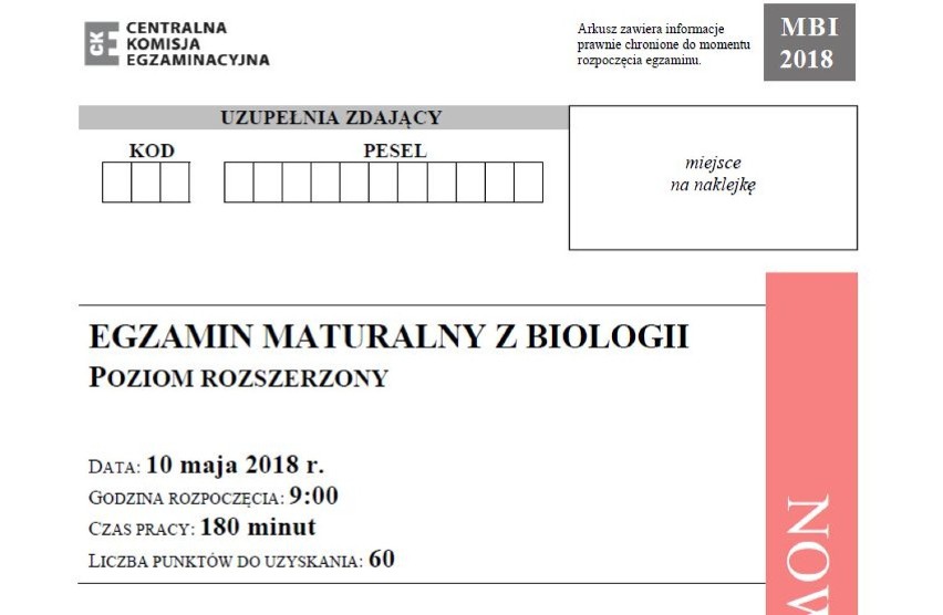 Matura 2018 biologia poziom rozszerzony. Matura z biologii 10.05.2018 na poziomie rozszerzonym [arkusze CKE, odpowiedzi]