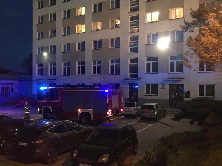 Straż pożarna pod akademikiem DSN w Cieszynie