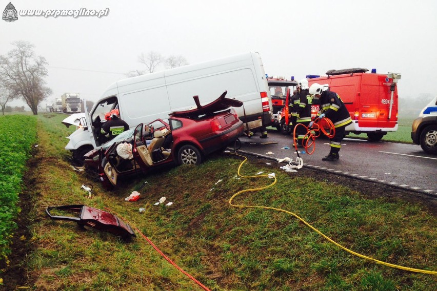 Śmiertelny wypadek samochodowy na drodze krajowej w Żabienku