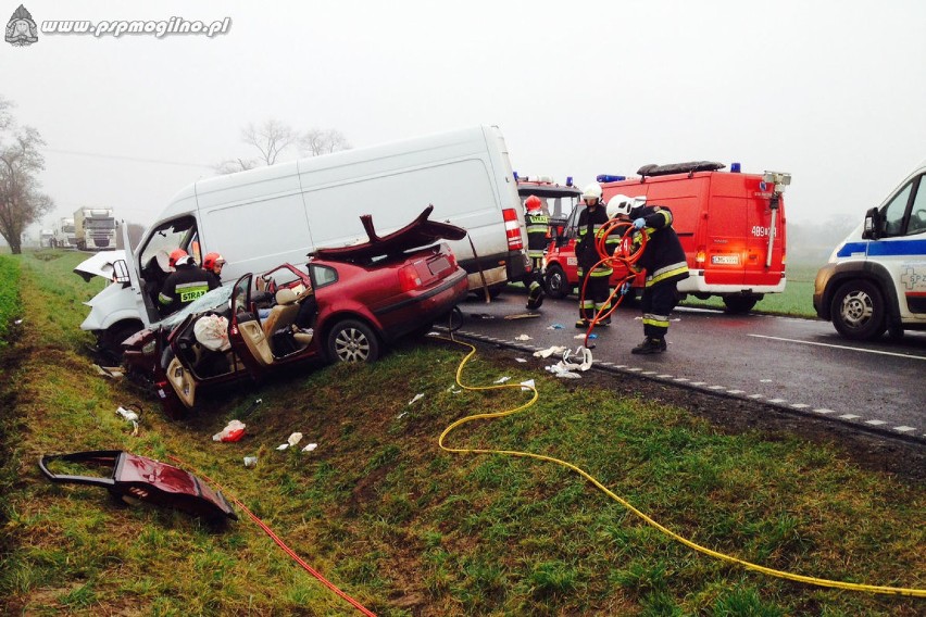 Śmiertelny wypadek samochodowy na drodze krajowej w Żabienku