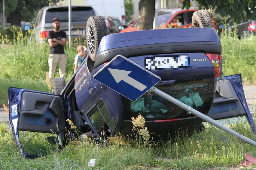 Wypadek na ulicy Piłsudskiego w Legnicy.