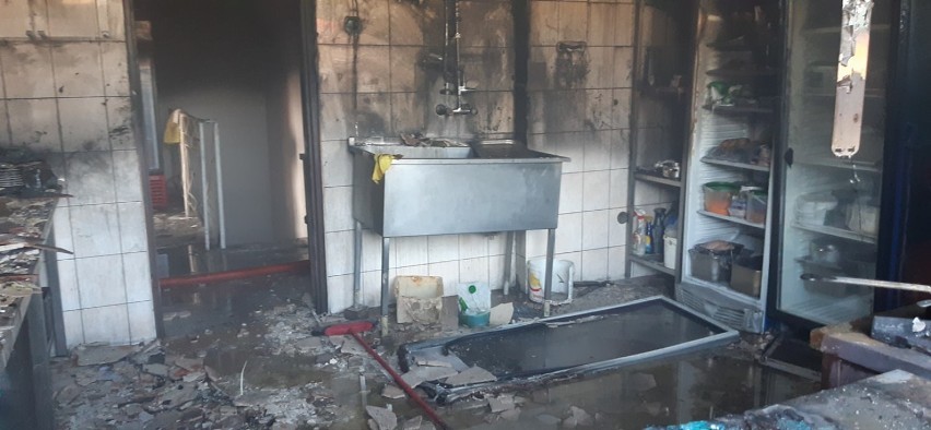 Pożar w restauracji "Beka" w Pucku 29.07.2019