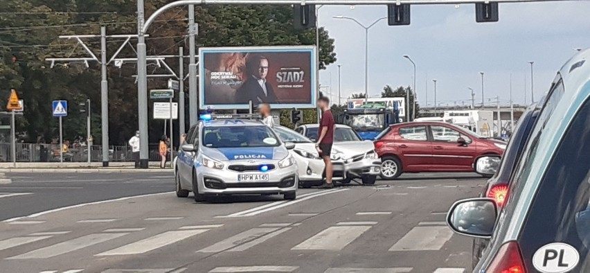 Stłuczka na ul. Wyszyńskiego w Szczecinie