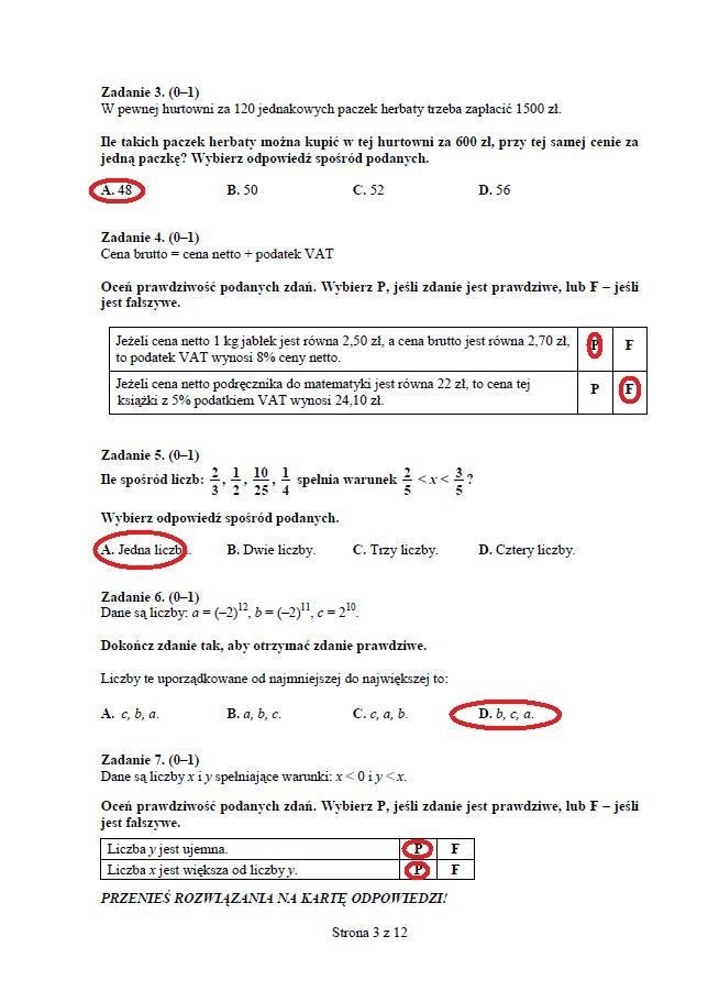 Egzamin gimnazjalny 2013. Matematyka. Strona 3