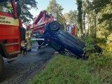 Wypadek w Jaroszówce. Podróżni zauważyli auto w wodzie. W środku dziecięcy fotelik! [ZDJĘCIA]