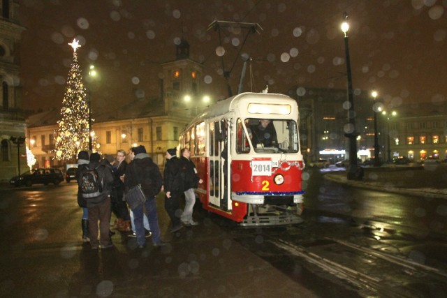 Sylwester w tramwaju w Łodzi