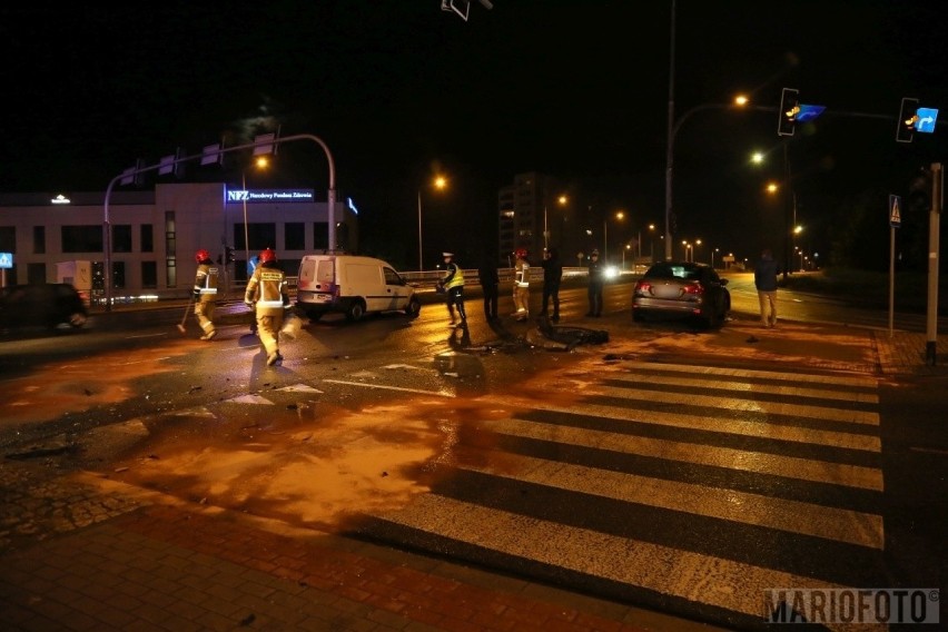 Nocne zderzenie dwóch samochodów w Opolu. Jeden z kierowców miał prawie 0,4 promila 