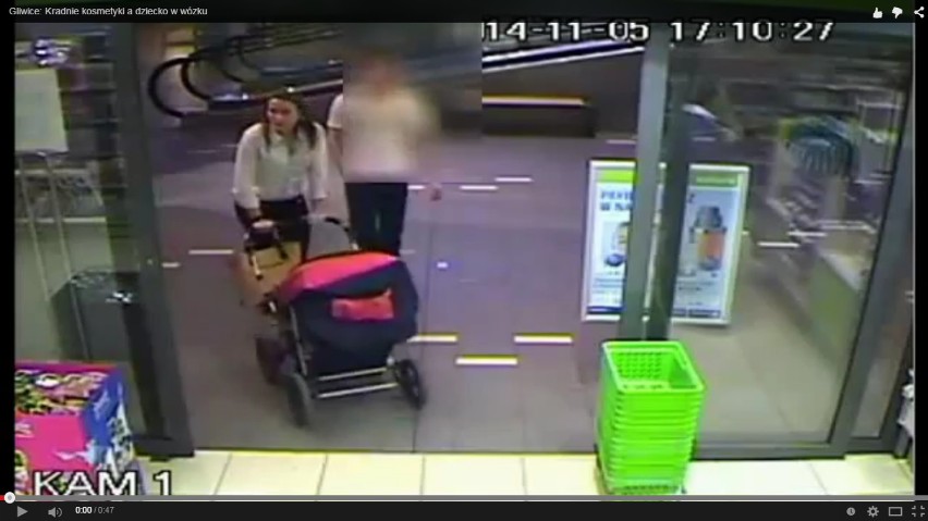 Gliwice: Kradła kosmetyki, a dziecko w wózku [WIDEO]. Rozpoznajesz ją?