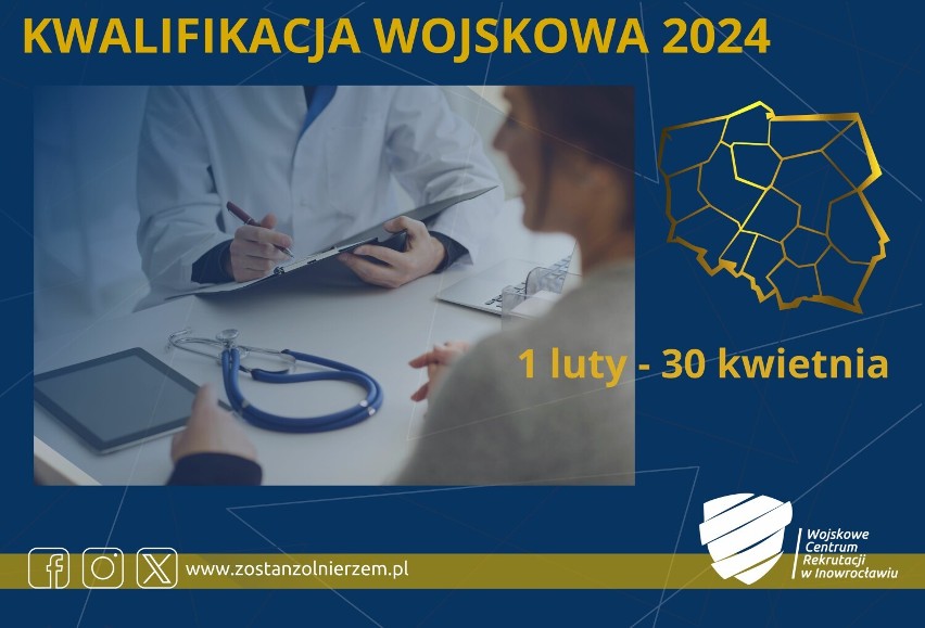 W lutym 2024 w Inowrocławiu, Mogilnie, a w marcu w Żninie rozpoczyna się kwalifikacja wojskowa 