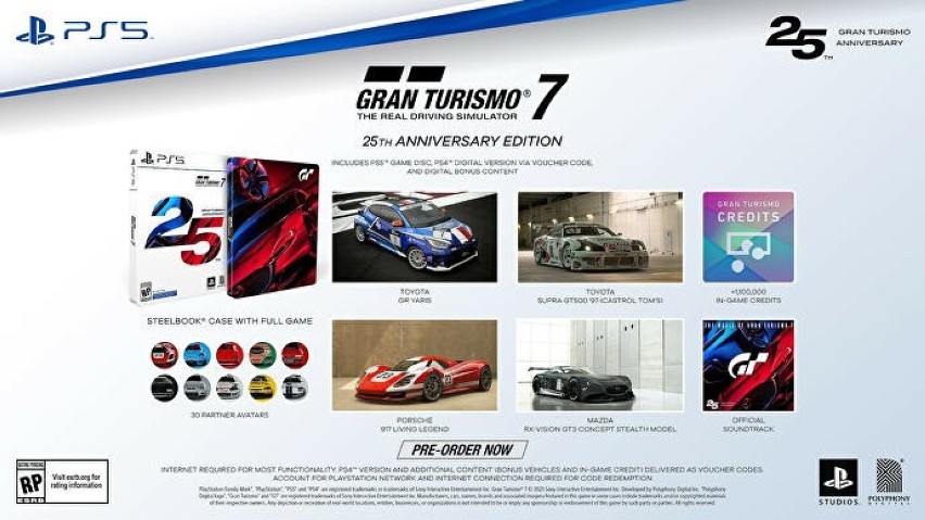 Edycja z okazji 25-lecia Gran Turismo 7 zawiera m.in....