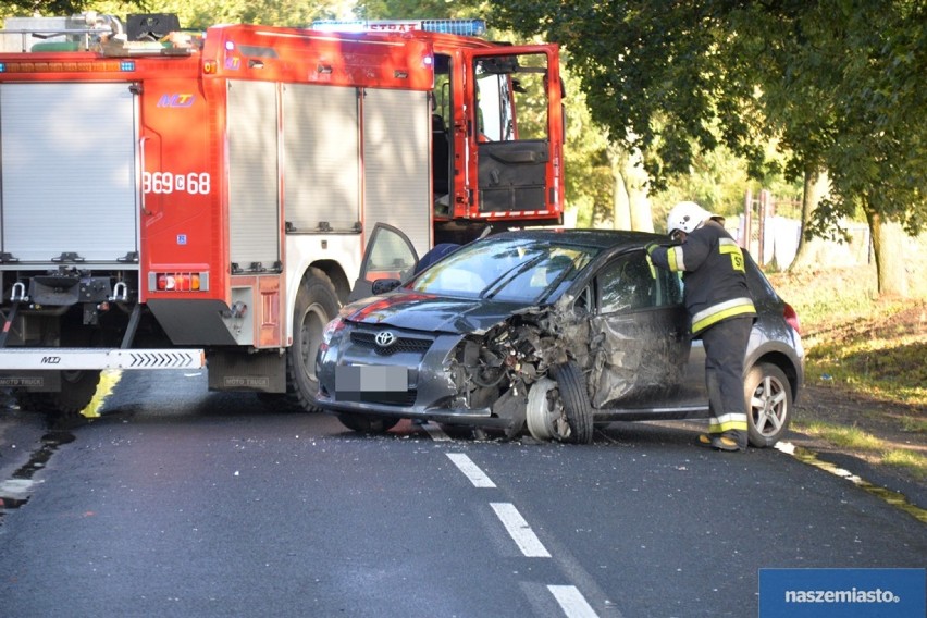 Wypadek w powiecie włocławskim. Zderzenie trzech samochodów [zdjęcia]