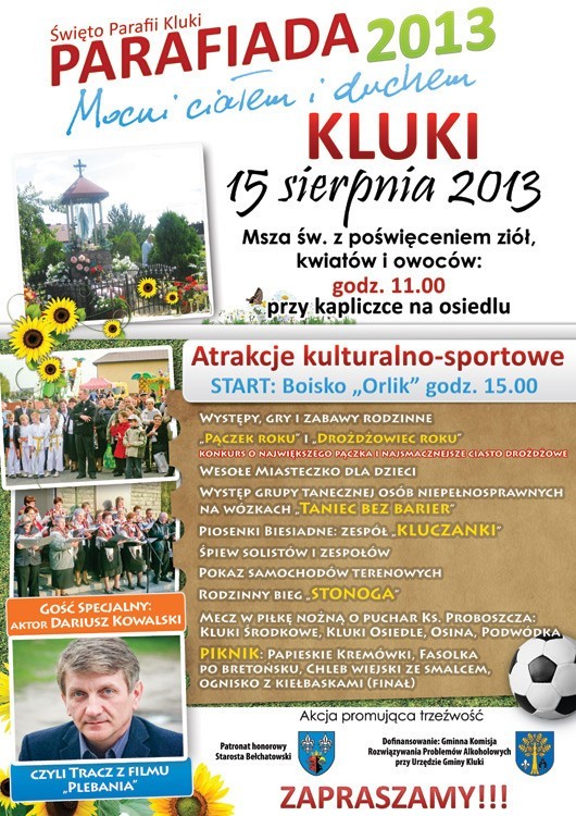 Parafiada 2013 w Klukach. Program imprezy