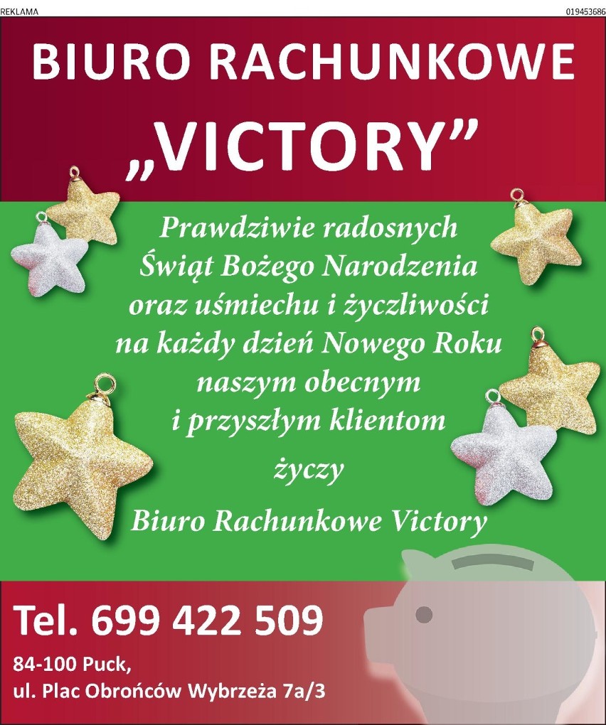 Biuro Rachunkowe Victory w Pucku śle najlepsze życzenia bożonarodzeniowe