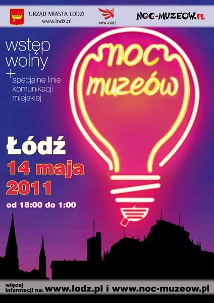 Trzy dodatkowe linie, jedną tramwajową i dwie autobusowe, uruchomi łódzkie MPK w Noc Muzeów (z soboty na niedzielę 14-15 maja).