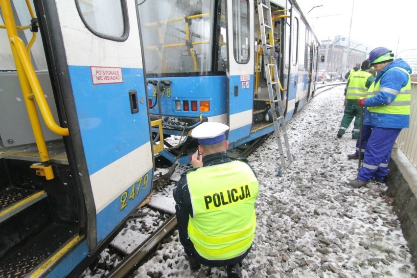 Wypadek tramwajów na ul. Kazimierza Wielkiego