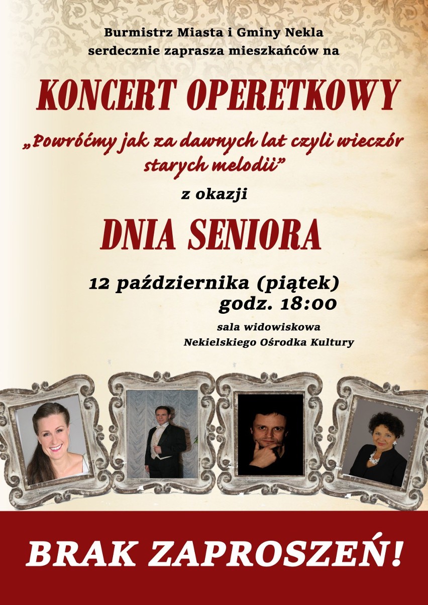 Zaproszenie do Nekli na niezwykły koncert operetkowy.