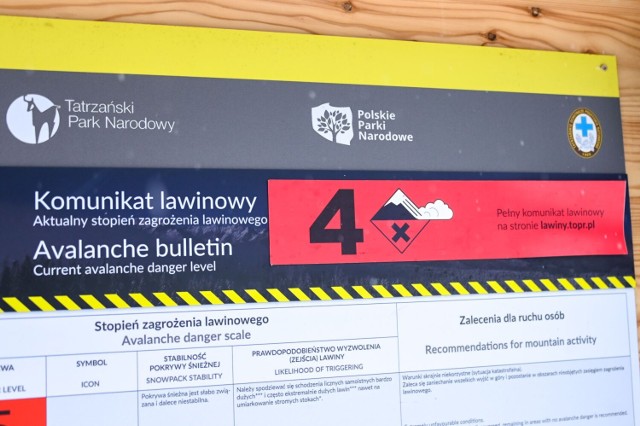 W Tatrach obowiązuje czwarty stopień zagrożenia lawinowego