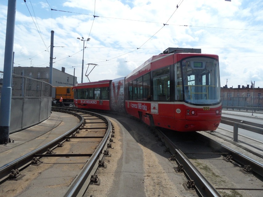 Wykolejony tramwaj Chorzów