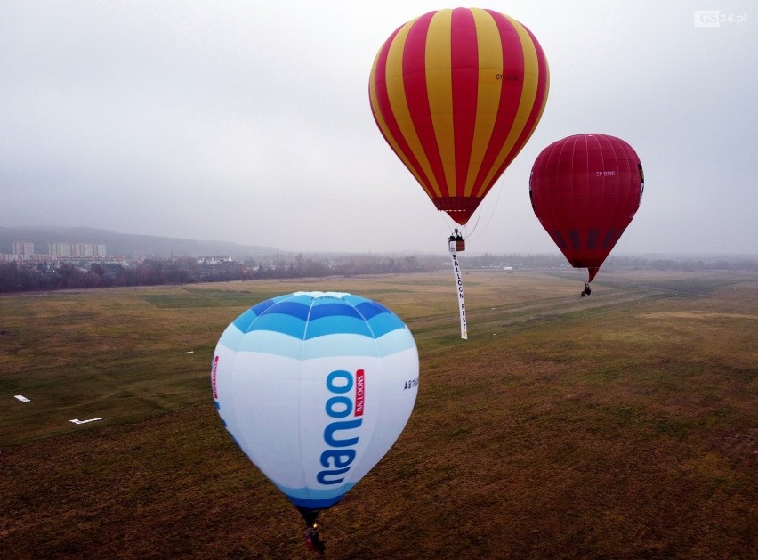 Szczecin. Niecodzienna promocja projektu SBO. Balony wzniosły się nad lotniskiem w Dąbiu