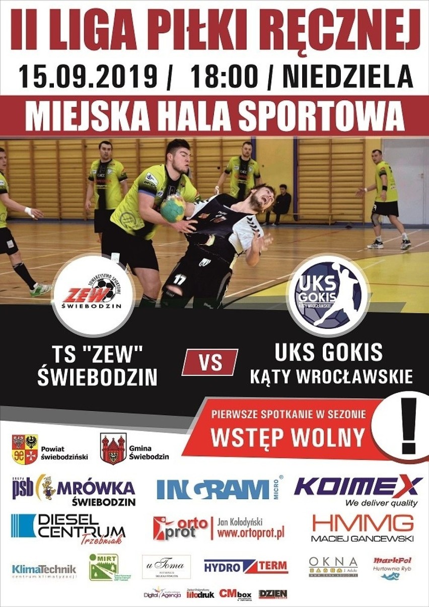 Plakat ii-ligowego meczu piłki ręcznej Zew Świebodzin - UKS...