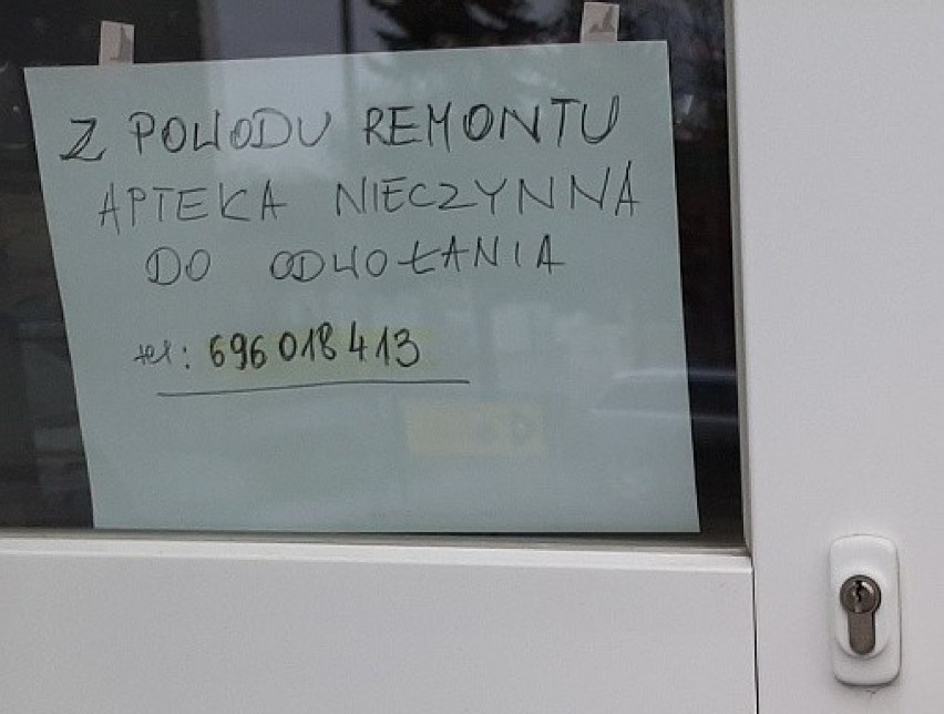 Apteka nie powiadomiła klientów, kto pełni dyżur zastępczy