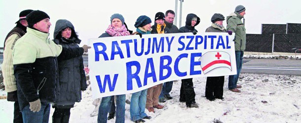 Tak protestowali pracownicy szpitala w Rabce 31 grudnia 2010 roku