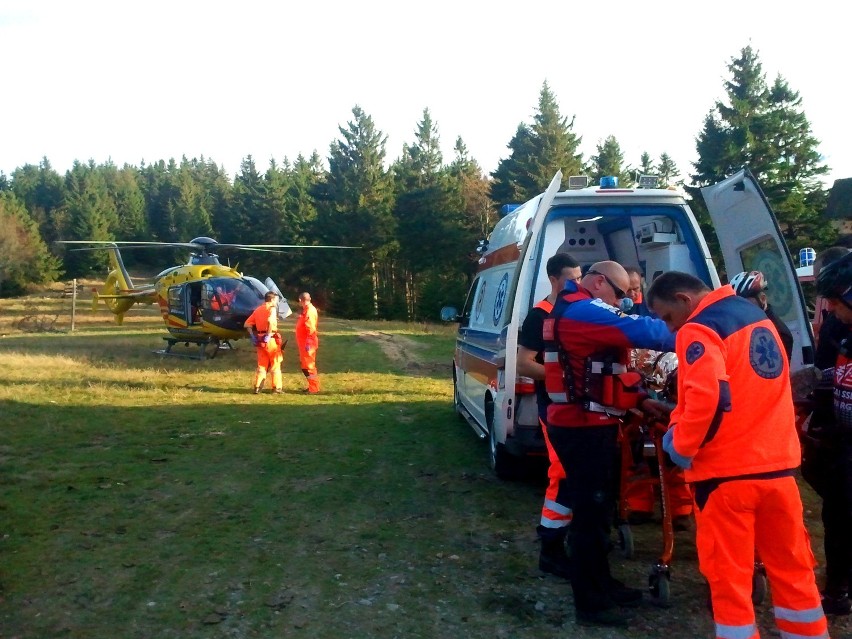 Wypadek kierowcy quada w Beskidzie Sądeckim [ZDJĘCIA]