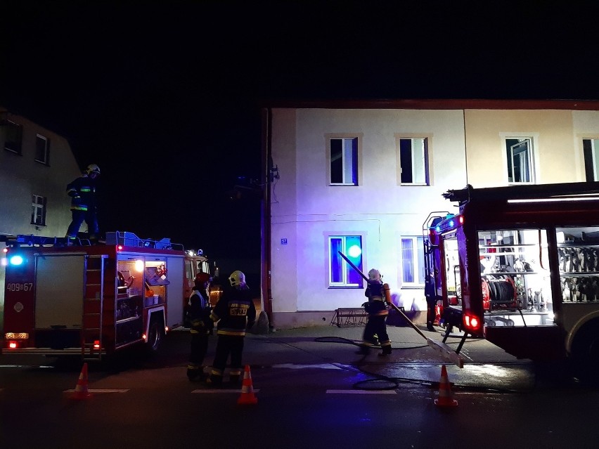 Pożar w budynku mieszkalno-usługowym w Trzebielinie