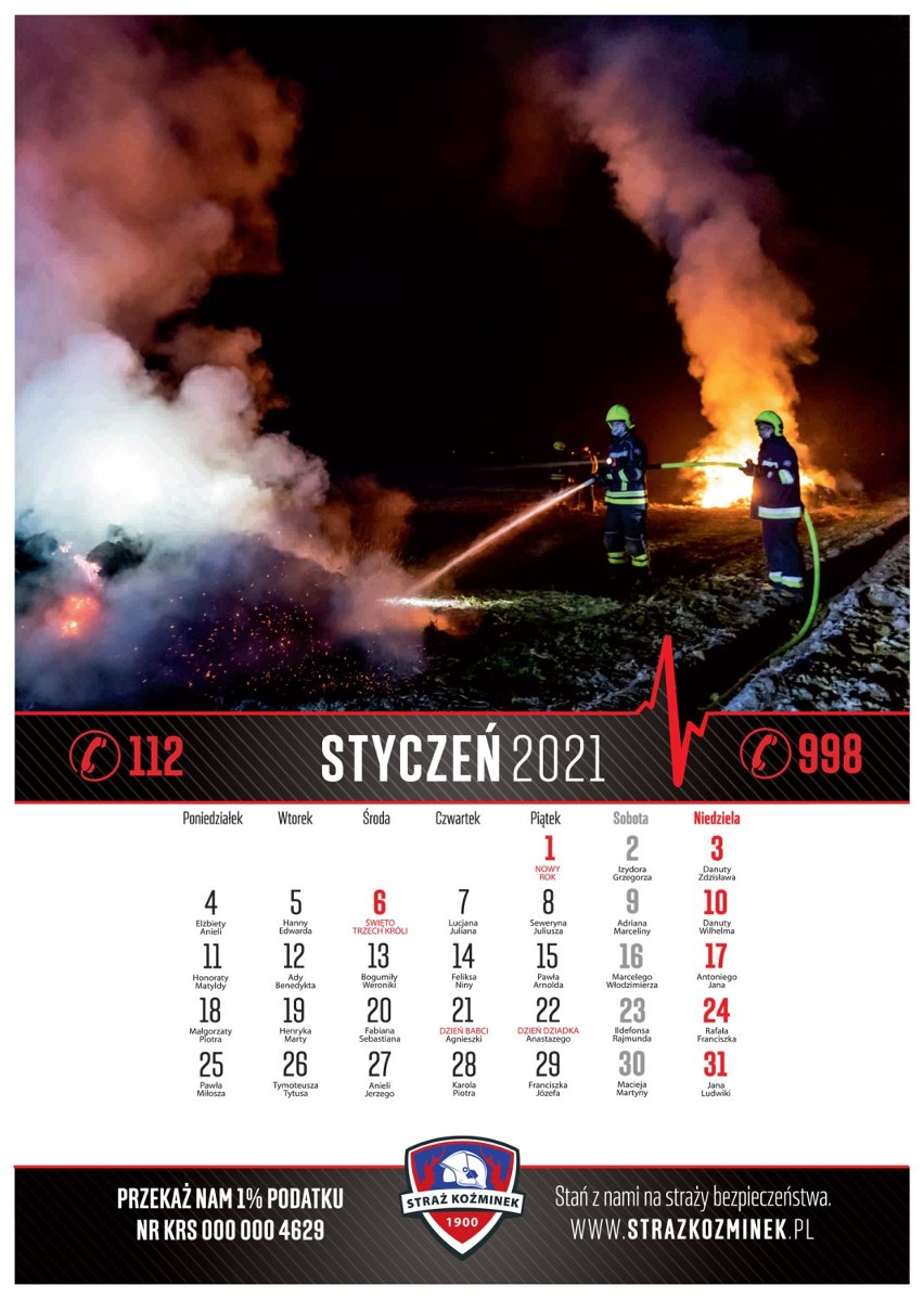 Strażacy z Koźminka z kalendarzem na nowy rok. Zobaczcie co się w nim znalazło