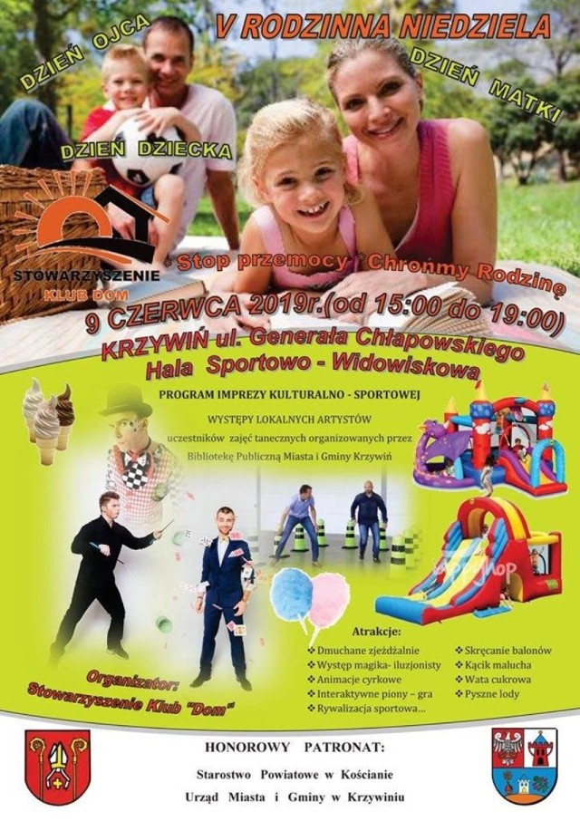 "Rodzinna Niedziela" w Krzywiniu  już w niedzielę 9 czerwca