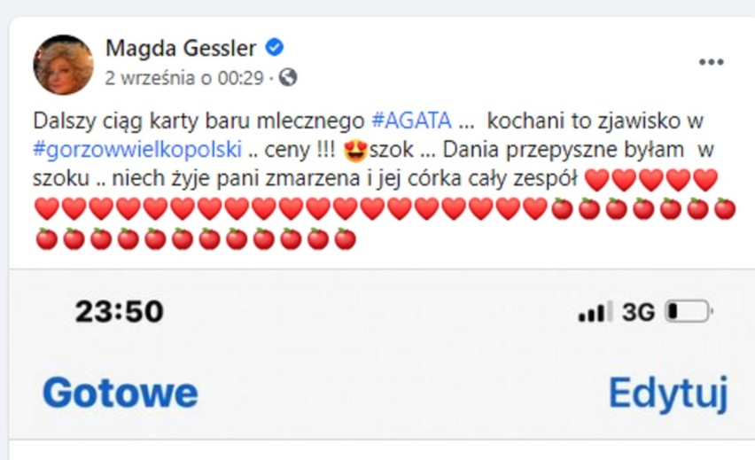 Bar Agata w Gorzowie przeszedł niedawno rewolucję Magdy...